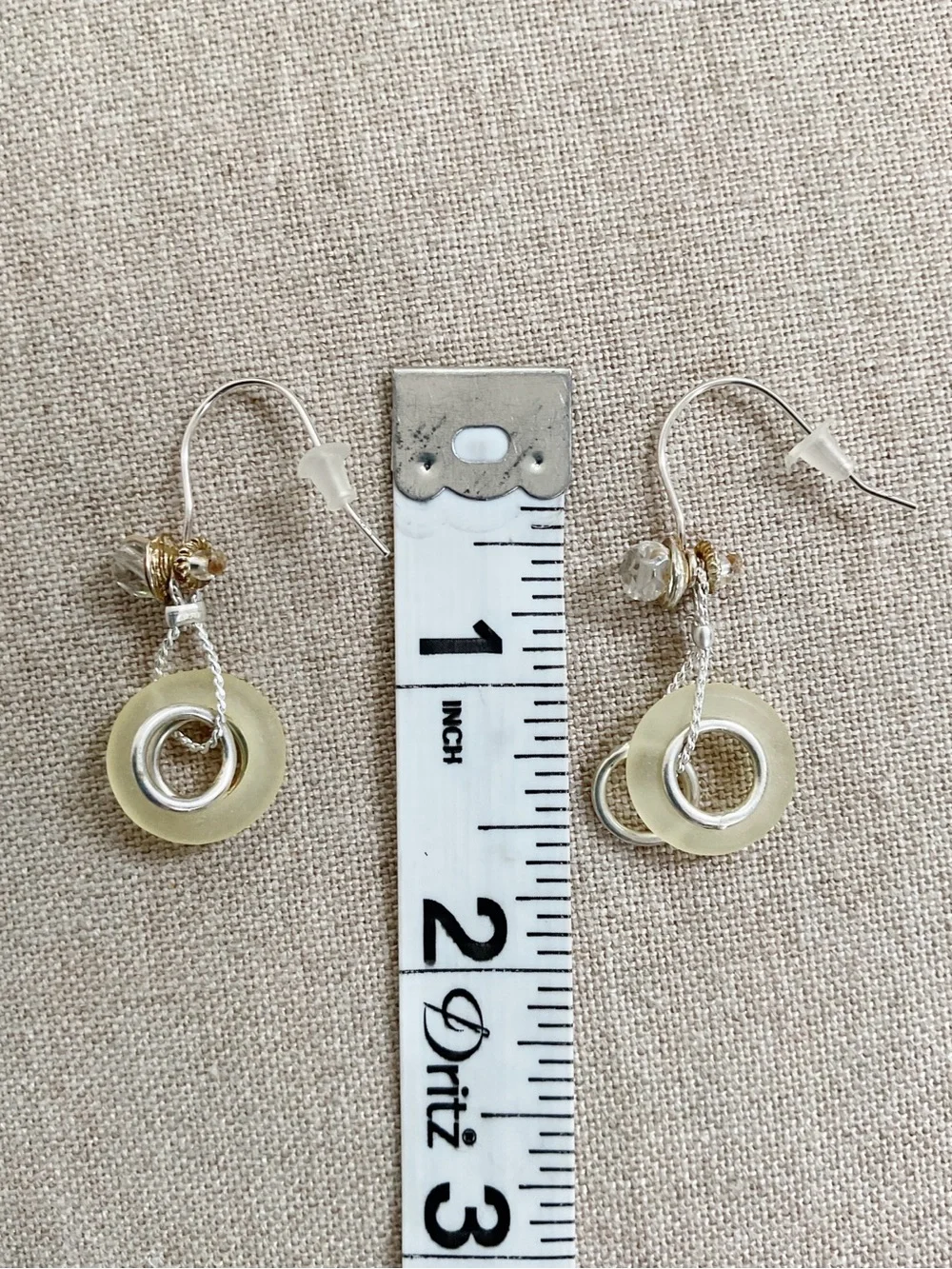 925 Sterling Silver Sculptural Drop Earrings Modern Artisan 1.5” Mixed Media